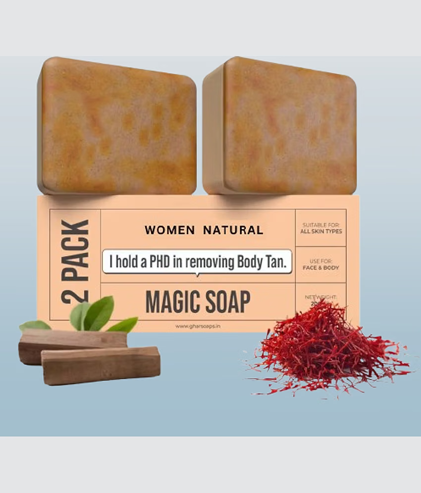 The Ghar Soaps Sandalwood & Saffron Magic Soaps For Bath Paraben Free 100g